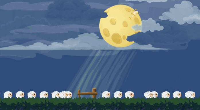 Counting Sheep to Sleep GIF