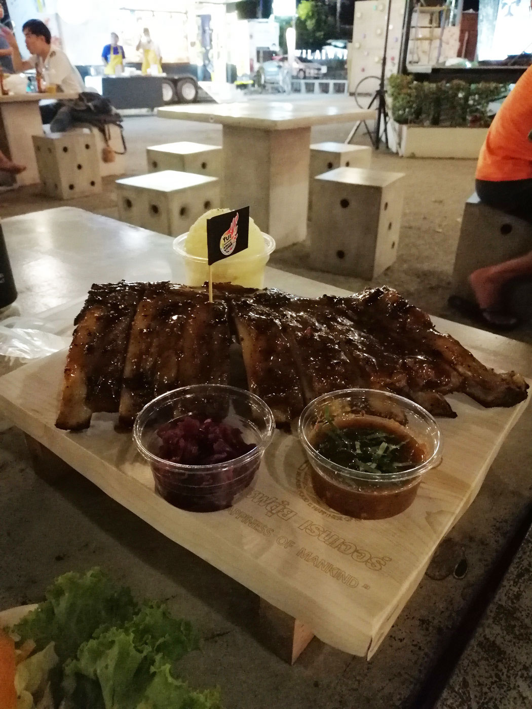 Grilled Pork Rib - Food Hunting at Tamarind Market Hua Hin